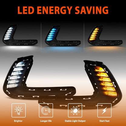 For 2016-2018 Hyundai Elantra LED DRL Turn Signal Night Driving Fog Lights Pair