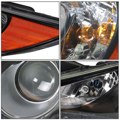 Solid Spare Black Headlights Headlamps Housing Right&Left Side For Hyundai Sonata 2011-2014
