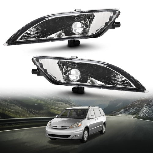 Solid Spare Fit For 2006-2010 Toyota Sienna Front Bumper Fog Lights Driving Lamps w/ Bulbs