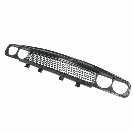Solid Spare For 2008-2014 Dodge Challenger Front Bumper Grille Black w/ Chrome Trim Molding
