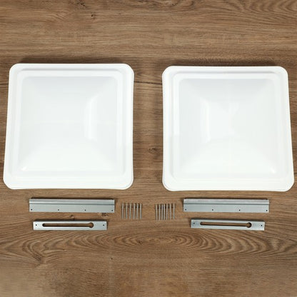 Solid Spare 2 Pack RV Replacement Roof Vent Cover 14"X14" White Camper (Trailer) Vent Cover