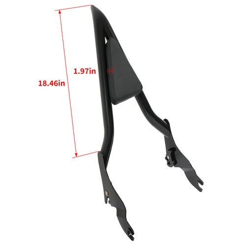 Solid Spare 28" Tall Passenger Backrest Sissy Bar For Harley Road King Street Glide 2009-25