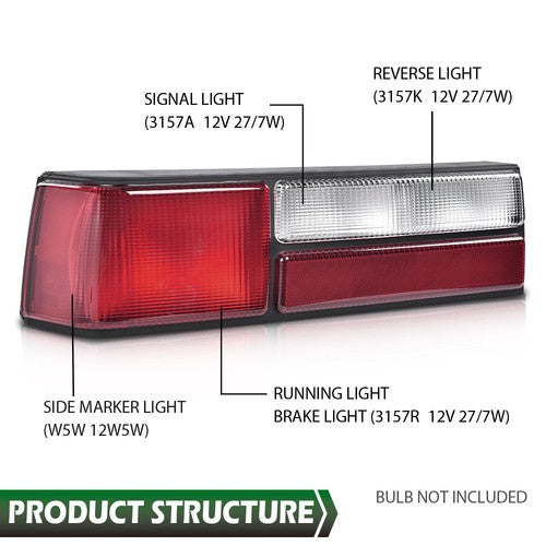 Solid Spare Tail Lights Rear Brake Lamps Left Driver Side Fit For 1987-1993 Ford Mustang LX