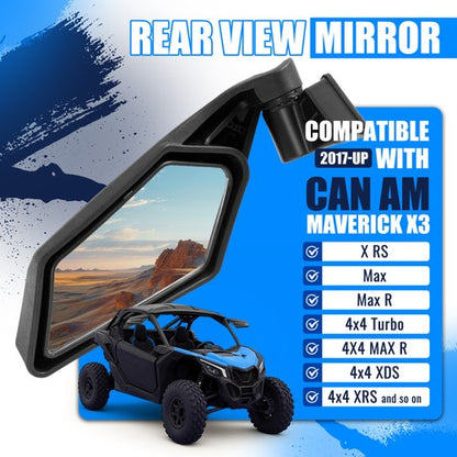Solid Spare Rear View Side Mirror For Can Am Maverick X3 MAX R models 2017-up Racing Style