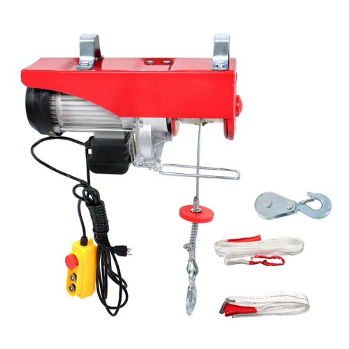 Solid Spare Crane Winch Mini Electric Hoist 2200lbs 14ft Wired Remote Control 1600W 110V