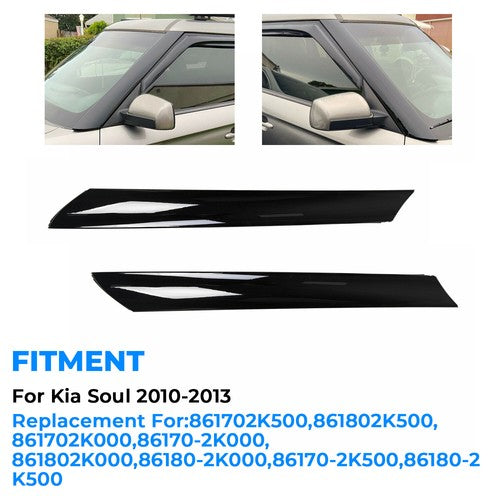 Solid Spare Windshield Pillar Trim For 10-13 KIA Soul Exterior Molding Garnish Right & Left