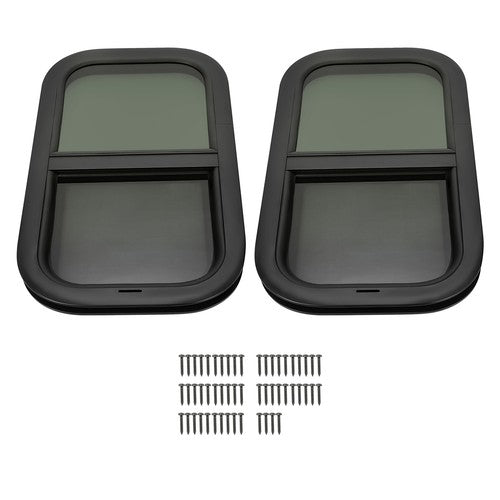 Solid Spare 2 Pack 12 x 22 x1-1/2" Wall Vertical Sliding RV Window Cargo Trailer W/Trim Kit
