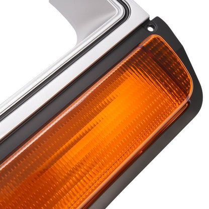 Solid Spare For Dodge D/W Pickup Truck Headlight Bezel 1986-1990 Pair w/Corner Parking Light