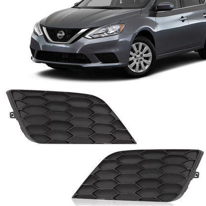 2Grill Pair Front Bumper Fog Light Cover For Nissan Sentra 2016-2019 Left+Right