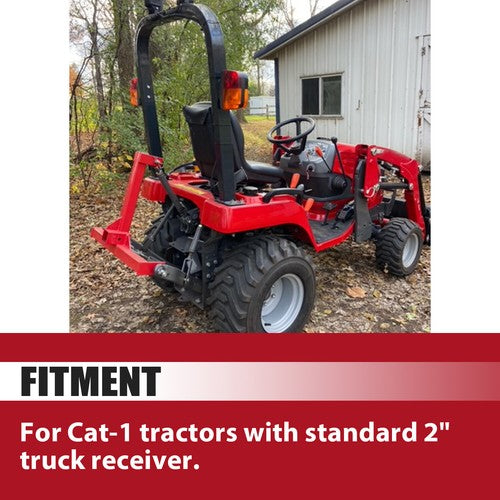 Solid Spare 3 Point 2" Receiver Trailer Tow Hitch Category 1 Tractor Drawbar Attachment