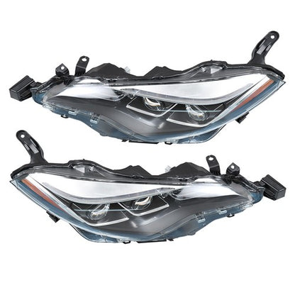 Solid Spare LH+RH Side Pair Headlight Lamps Front Black Halogen For Toyota Corolla 2017-2019