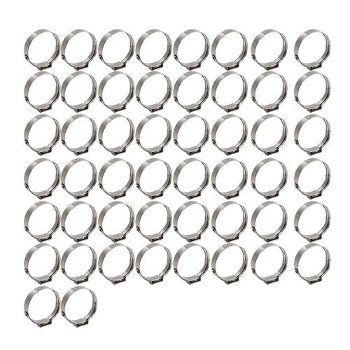 Solid Spare 1" 50pcs Stainless Steel Clamp Cinch Ring Crimp Pinch Fitting Tubing