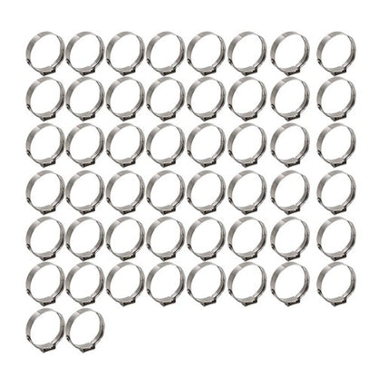 Solid Spare 1" 50pcs Stainless Steel Clamp Cinch Ring Crimp Pinch Fitting Tubing