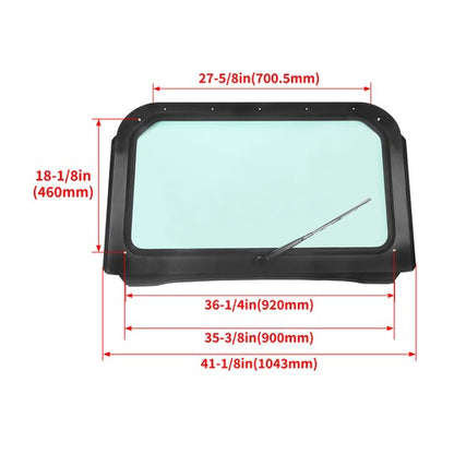 Solid Spare For 2008-2014 Polaris RZR 570 800 XP 900 Full Glass Windshield With Wiper Black