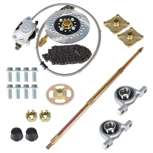 Solid Spare 1"x 32" Go Kart ATV Rear Live Axle Kit Brake Assembly For Drift Trike Go Kart