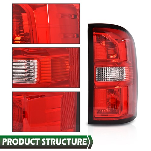 Solid Spare Rear Tail Lights Set Left & Right Fit For 2014-2018 GMC Sierra 1500 2500 3500 HD