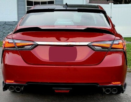 Solid Spare Fits Toyota Camry 2018-2024 Glossy Black JDM V Style Rear Trunk Spoiler Wing Lip