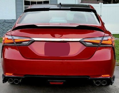 Solid Spare Fits Toyota Camry 2018-2024 Glossy Black JDM V Style Rear Trunk Spoiler Wing Lip
