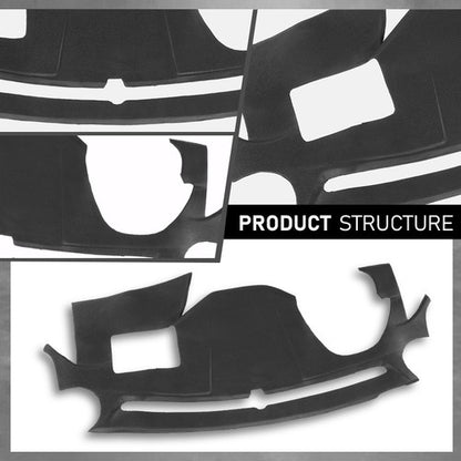 Solid Spare TPE Dashboard Dash Cover Cap Overlay Black Fit For Hyundai Sonata 2011-2014