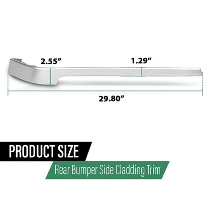 Solid Spare Fit For 2013-2022 Land Rover Range Rover Rear Bumper Side Cladding Trim Silver