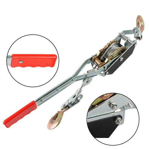 Solid Spare 2 Ton Dual Gear Power Puller Ratcheting Gear Pulley System New