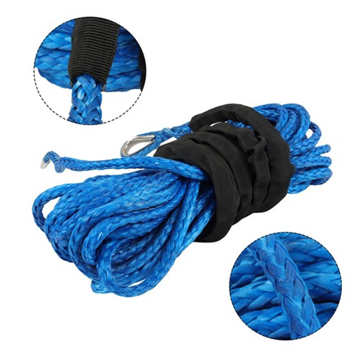 Solid Spare For ATV 5/16"x50' 12000LBS Blu Synthetic Winch Rope Line Recovery Cable