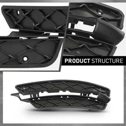 Solid Spare Fit For 2012-2014 Mercedes Benz C250 C300 C350 Fog Light Bezel Left+Right Side
