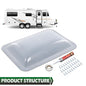 Solid Spare New RV Skylight Cover Exterior Semi-Transparent Camper Skylight 17.8" X 25.8"
