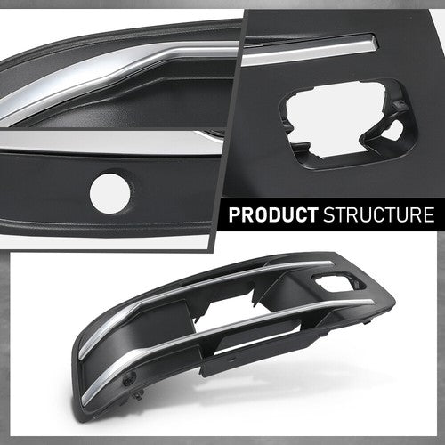Solid Spare Fit For 2016 2017 2018 2019 Audi Q7 Fog Light Grille Bezel Insert Left+Right