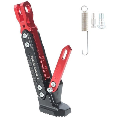 Solid Spare Red Adjustable Motorcycle CNC Aluminum Alloy Kickstand Foot Side Support Stand