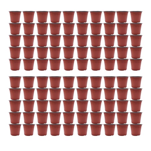 Solid Spare 100 Pack Plastic Plant Flower Starting Pots Plant Nursery Seedlings 16×14×11cm