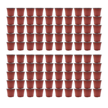 Solid Spare 100 Pack Plastic Plant Flower Starting Pots Plant Nursery Seedlings 16×14×11cm