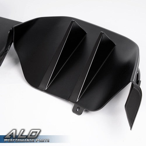 Solid Spare Fit For 2015-2017 Ford Mustang Premium Rear Black ABS Bumper Lip Diffuser Body