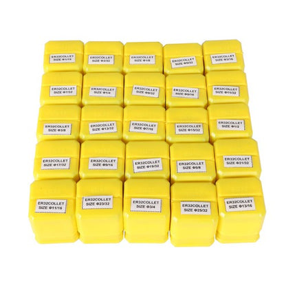 Solid Spare 25 Pcs Collet Set ER32 Collet Chuck 1/16 inch-3/4 inch Holder Spring Collet New