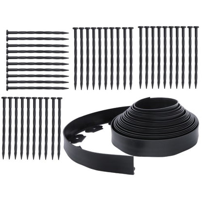 Solid Spare Lawn Border L-shaped Lawn Garden Edging Kit 40FT With 40Pcs Anchoring Spikes