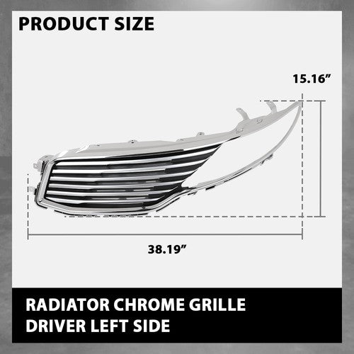 Solid Spare Front Bumper Upper Grille Grill Left Fit For 2013-2016 Lincoln MKZ DP5Z8201BA
