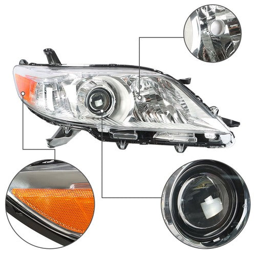 Solid Spare Fit For 2011 2012 2013 Toyota Sienna Headlight Pair Lamps Set LH&RH Replacement