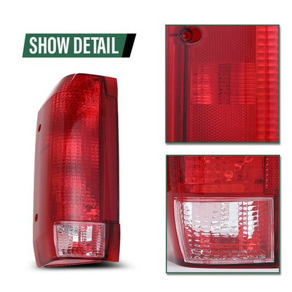 Solid Spare Fit For 90-96 Ford F150 F-250 F-350 Bronco Rear Tail Lights Brake Lamps Assembly