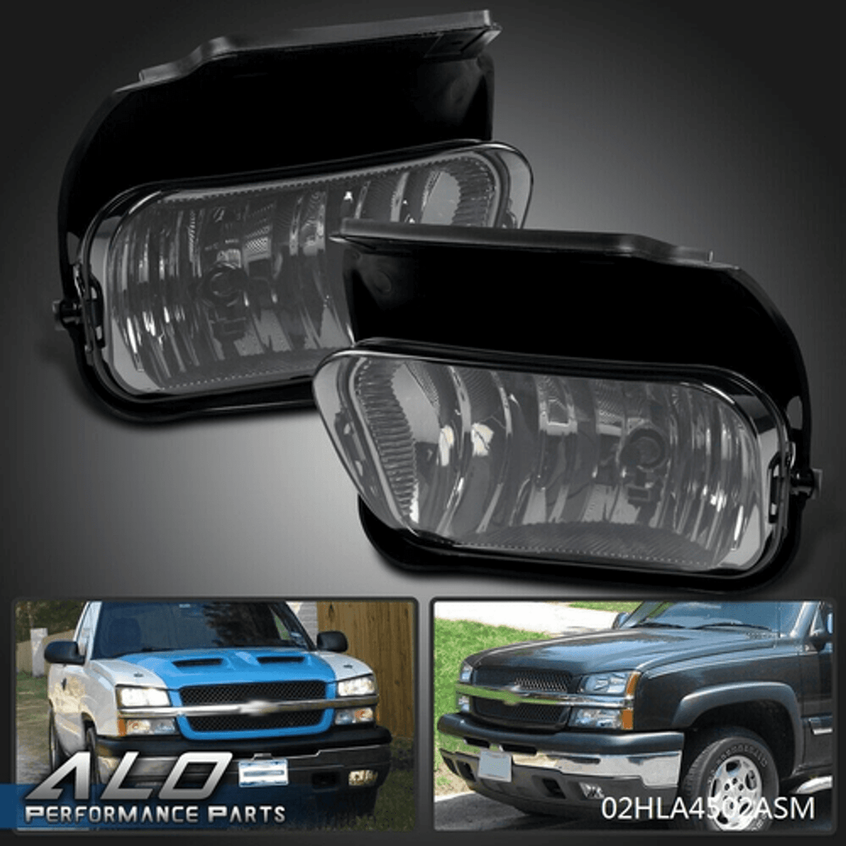 Solid Spare Fit For 03-06 Chevy Silverado Avalanche 1500/2500 Smoke Bumper Fog Lights Lamps