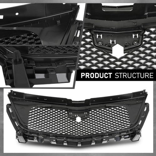 Solid Spare Fit For 2020-2025 Cadillac XT6 Sport Front Bumper Lower Grille Black & Chrome
