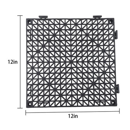 Solid Spare Interlocking Tiles Drainage Tile 12×12inch for Bathroom Deck Patio 50PCS Black
