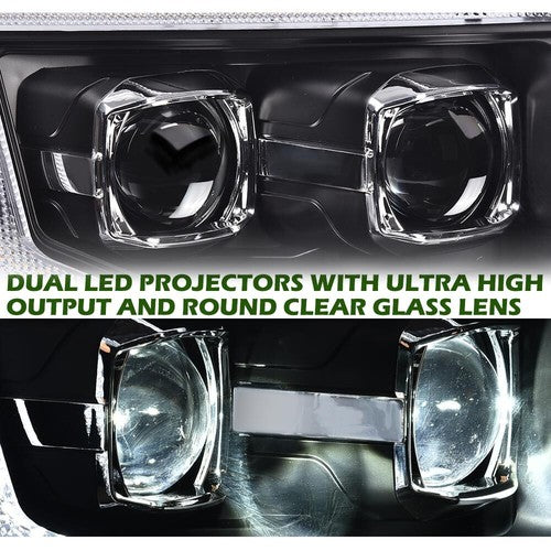 Solid Spare LE DRL Projector Headlights Tail Lights Lamps Fit For 2009-2014 Ford F-150