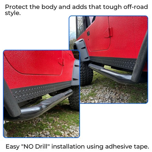 Solid Spare For 1997-2006 Jeep Wrangler TJ 11650.05 LH&RH Side Body Armor Rocker Panel Kit