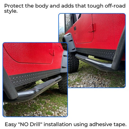 Solid Spare For 1997-2006 Jeep Wrangler TJ 11650.05 LH&RH Side Body Armor Rocker Panel Kit