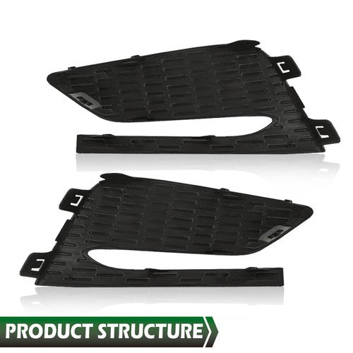 Solid Spare Front Bumper Insert Fog Light Cover Left+Right Fit For 2016-2018 Chevrolet Cruze