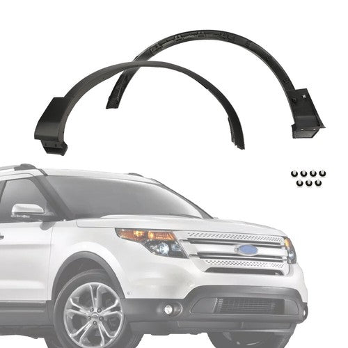 Solid Spare Fit For 11-15 Ford Explorer Front Fender Flare Wheel Arch Molding Left+Right