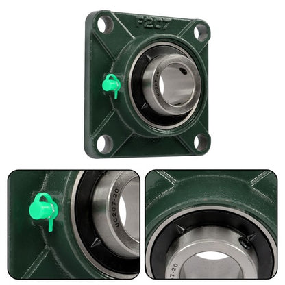 Solid Spare 2 × UCF207-20 1-1/4" Bore Pillow Block Flange Bearing 4 Bolt Solid Base