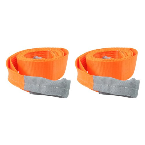 Solid Spare 2 Pack 25000 Pound Capacity 3" x 10 Ft Polyester Lifting Sling Straps - Orange