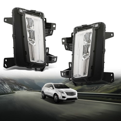 Solid Spare Fit For 2017-2020 Cadillac XT5 LED DRL Cornering Lamp Fog Light Left+Right Side