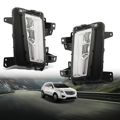 Solid Spare Fit For 2017-2020 Cadillac XT5 LED DRL Cornering Lamp Fog Light Left+Right Side